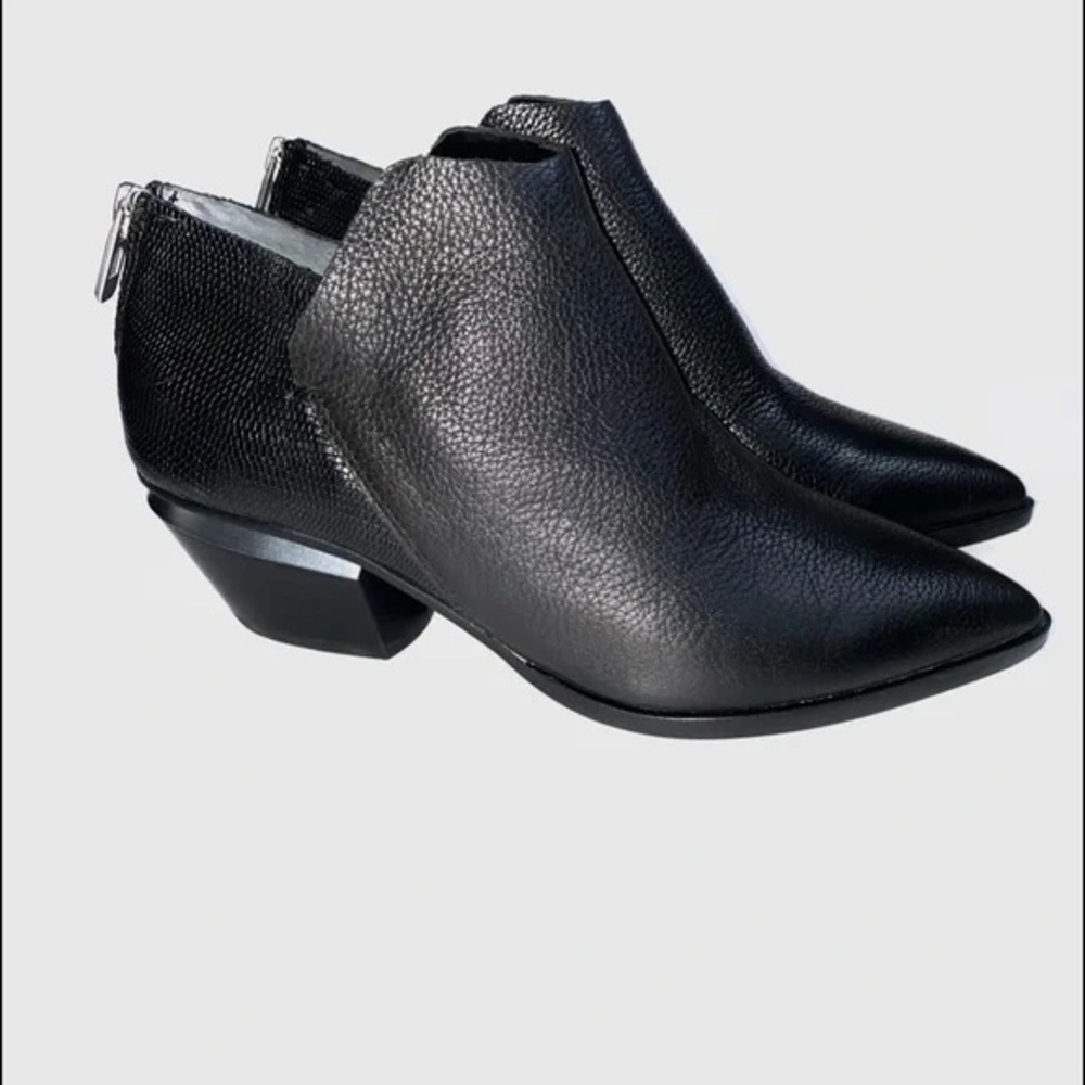 Dolce Vita Pointy Marca Black Leather Ankle Bootie